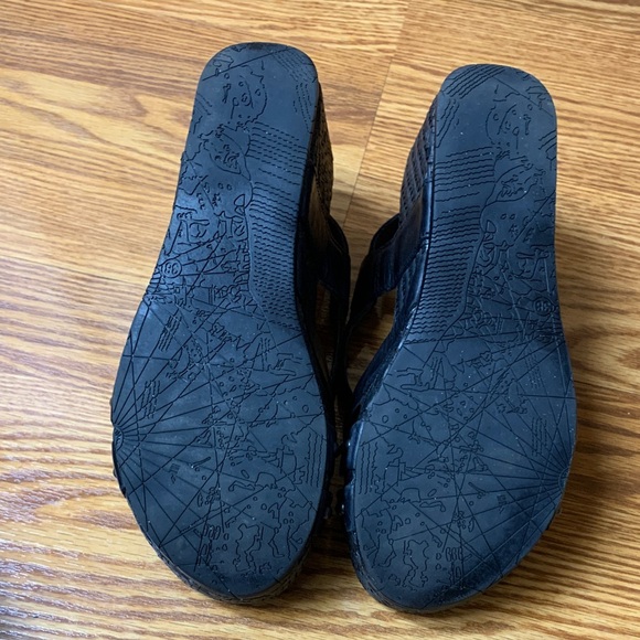 Bussola Black Wedge Sandals with Buckle - Picture 3 of 6